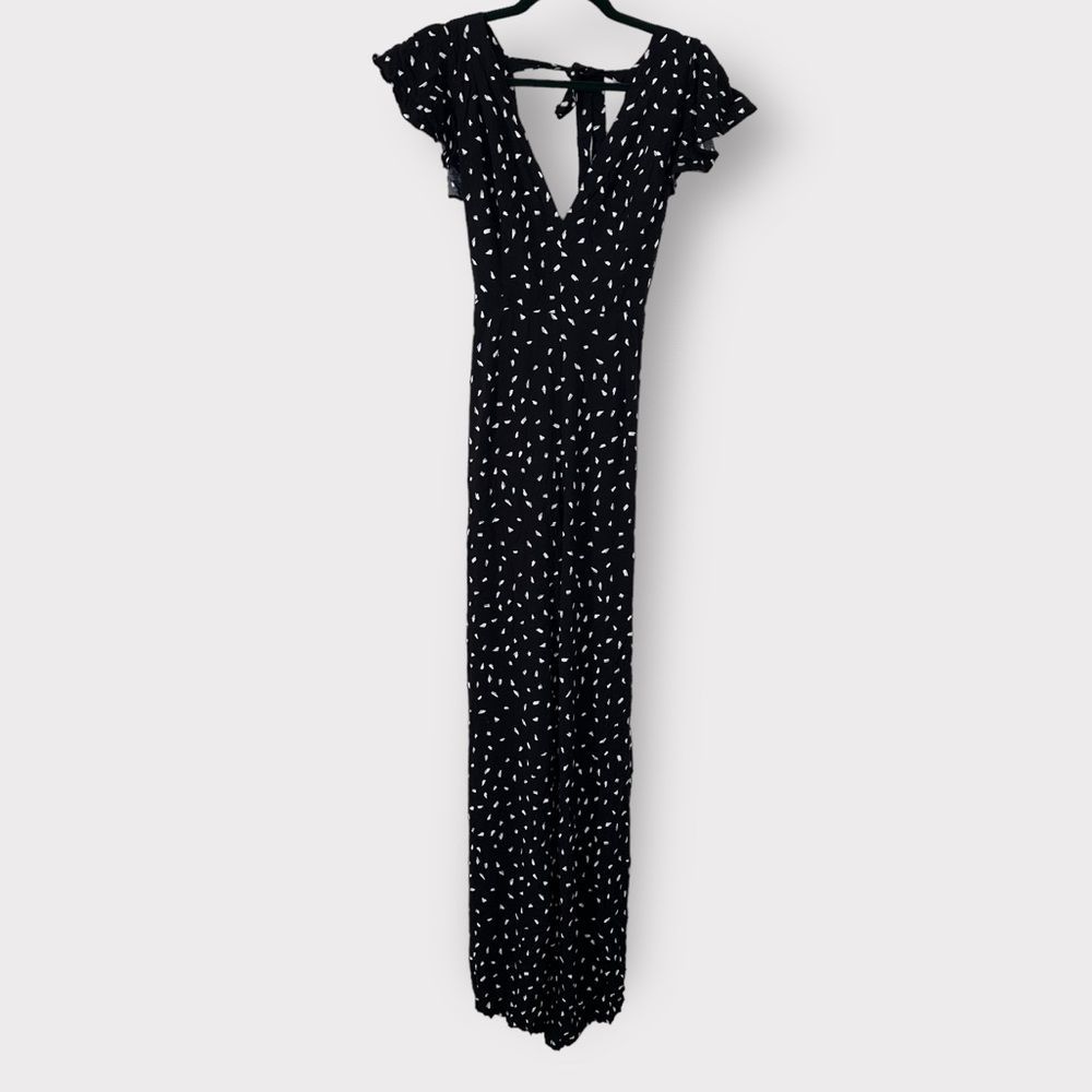 Lulu’s Fine Print Backless Jumpsuit Large - Picture 2 of 9